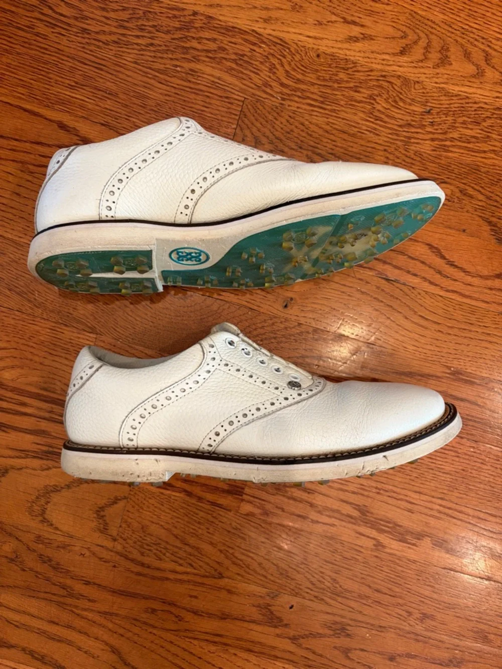 G/FORE White Brogue-Style Golf Shoes men’s size 9 no shoe strings